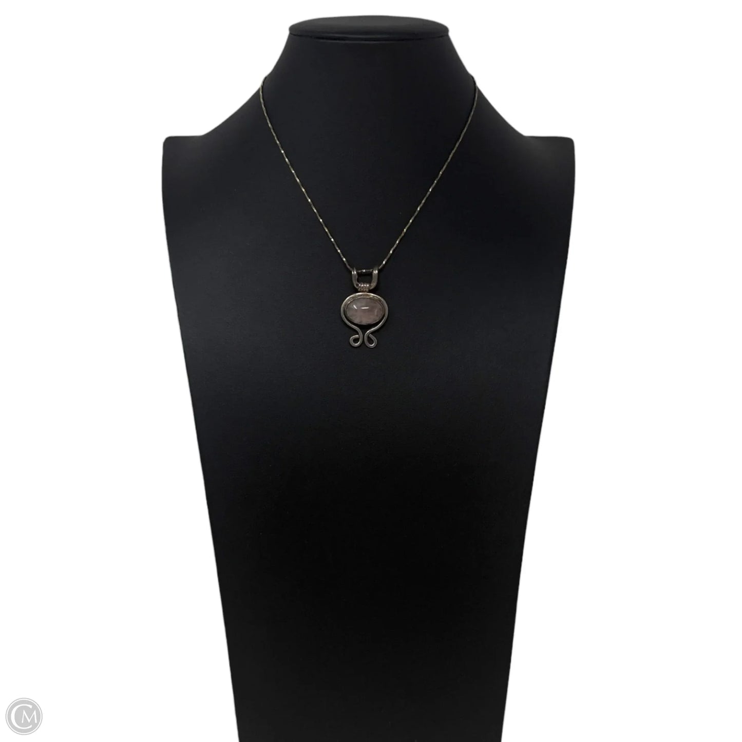 Vintage Mexican Sterling Silver & Rose Quartz Pendant Necklace