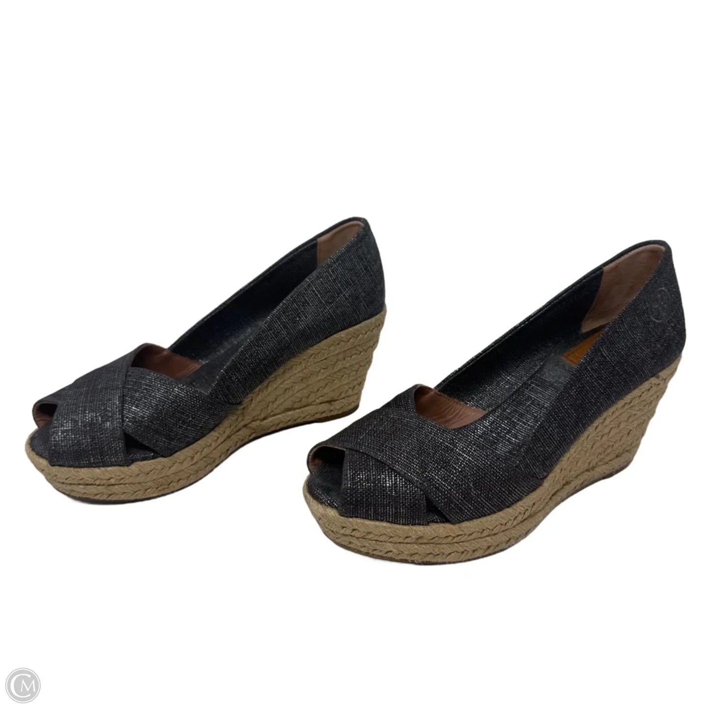 Filipa Wedge Espadrilles Designer By Tory Burch In Pewter, Size: 8