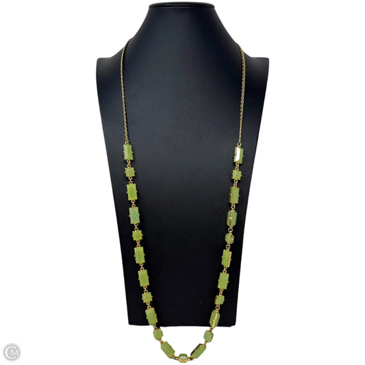 Gold Tone Green Crystal Station Necklace Designer By Kate Spade