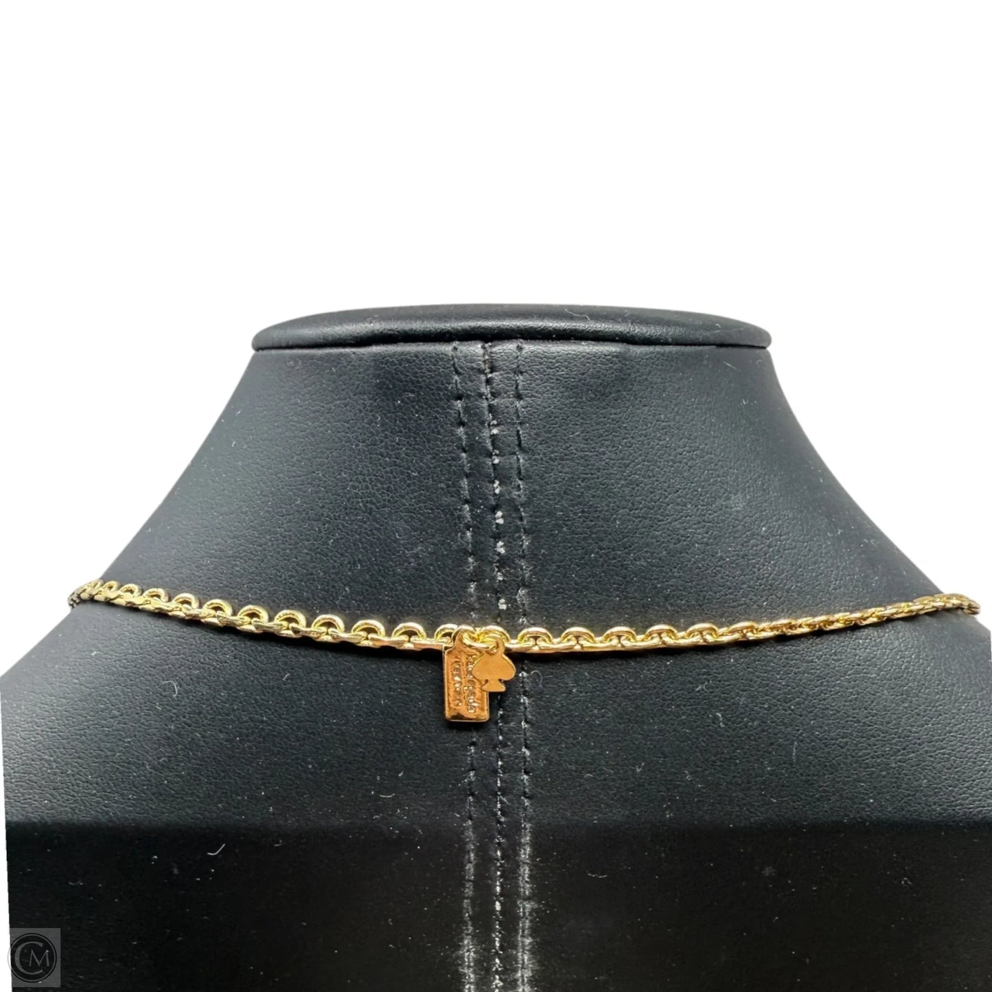 Gold Tone Green Crystal Station Necklace Designer By Kate Spade