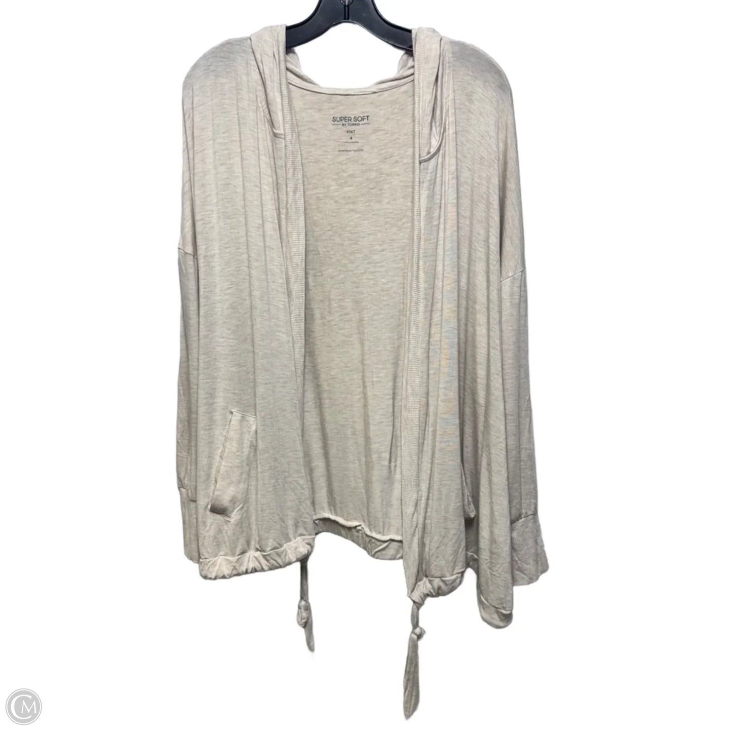 Hooded Cardigan By Torrid In Cream, Size: 4x