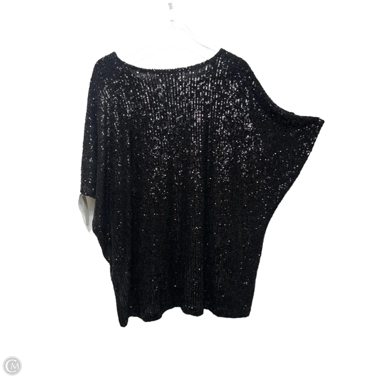 Sequin Caftan Top By Caroline Rose In Black, Size: XL