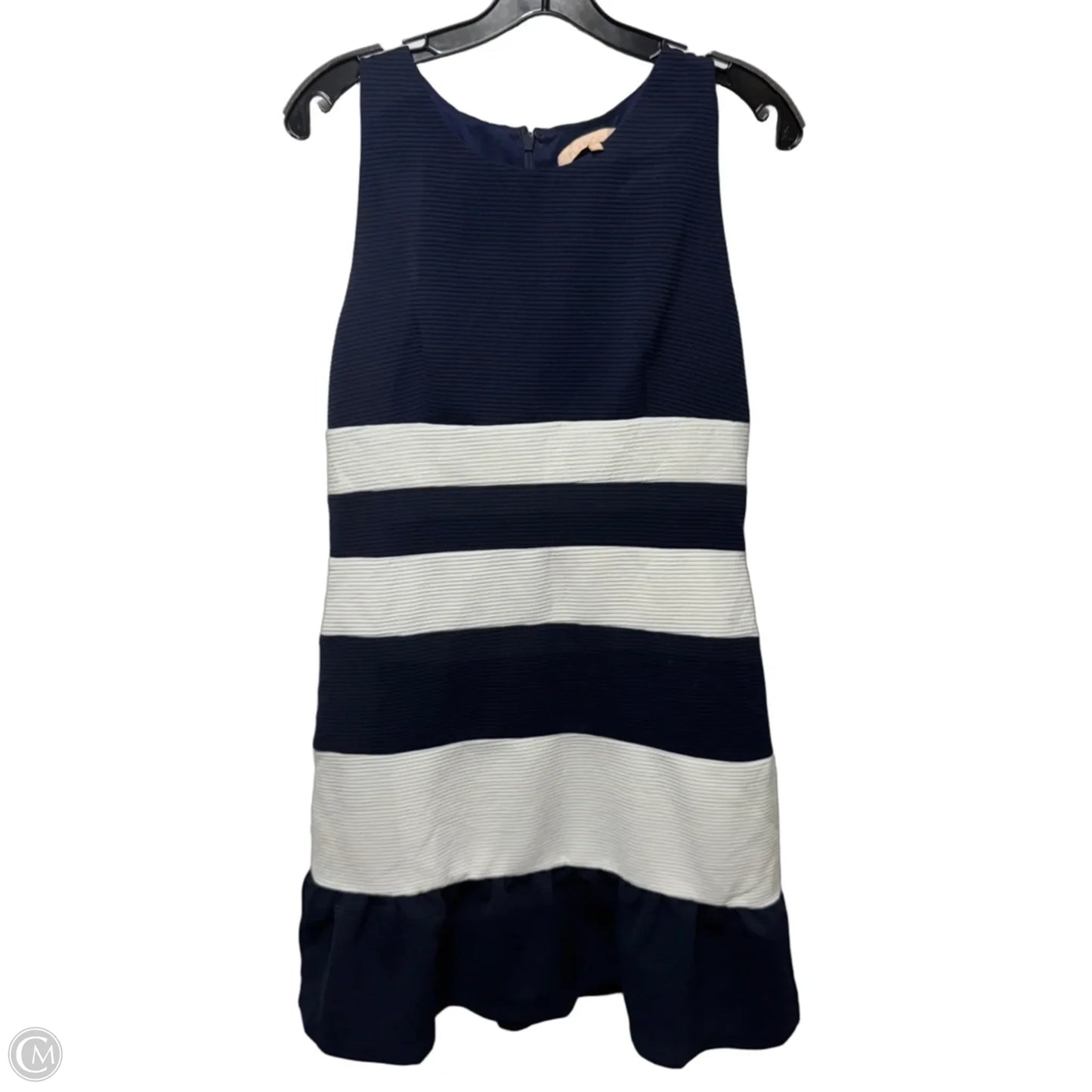 Ribbed Knit Ruffled Hem Fit & Flare Mini Dress By Hutch X Anthropologie In Striped Pattern, Size: M