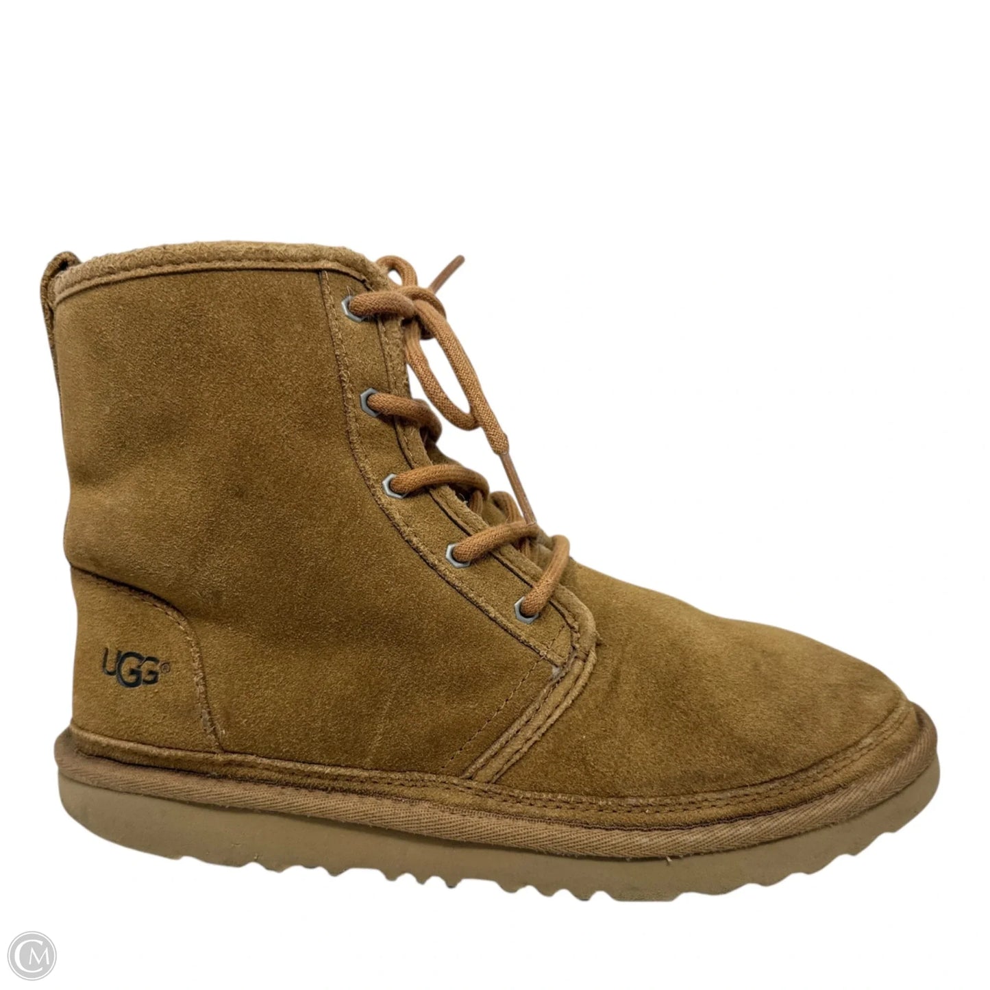Harkley Ankle Boots Designer By Ugg In Brown, Size: 6