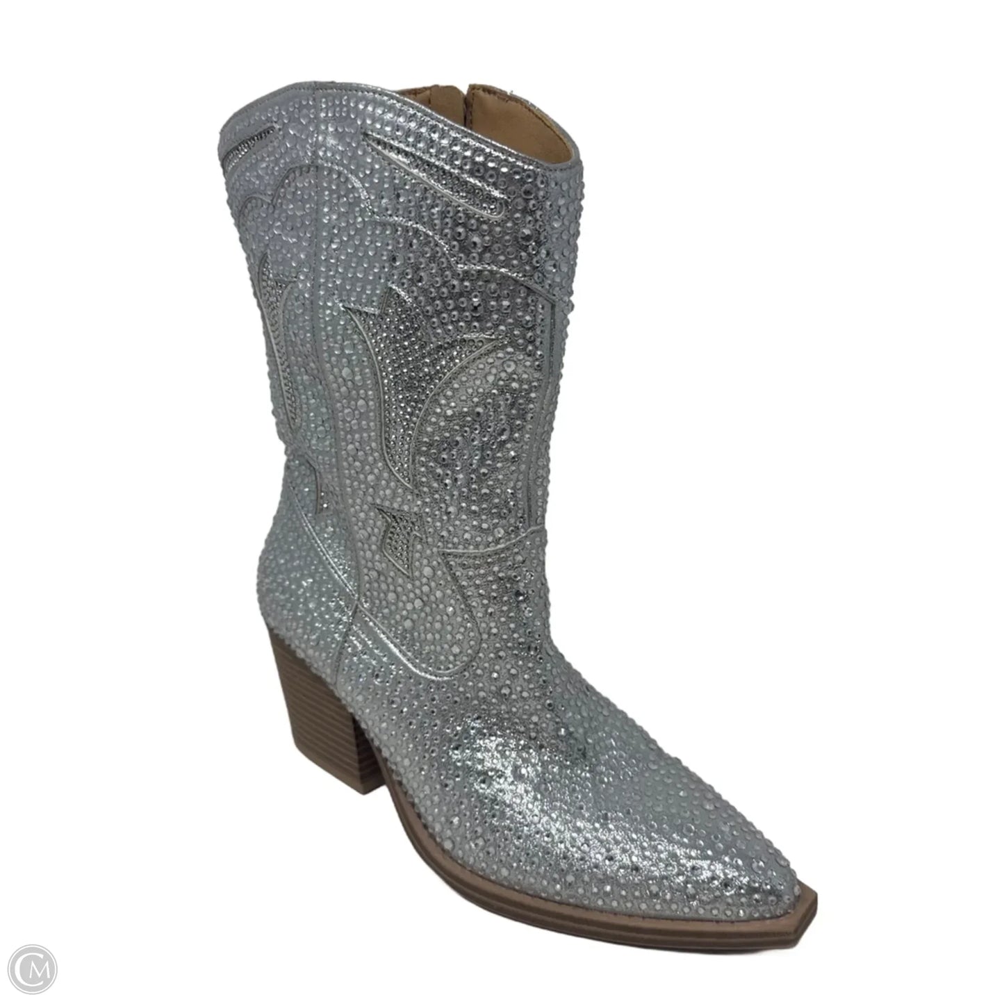 Starry Cowboy Western Boots By Crown Vintage In Silver, Size: 7