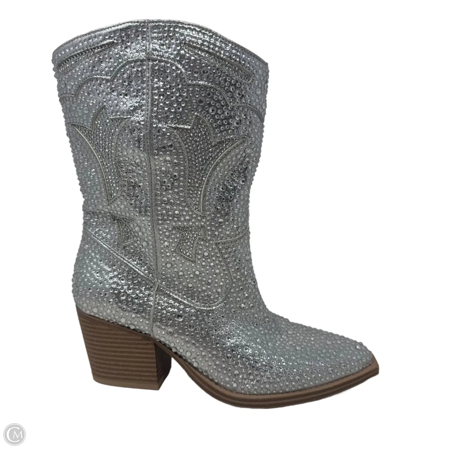 Starry Cowboy Western Boots By Crown Vintage In Silver, Size: 7