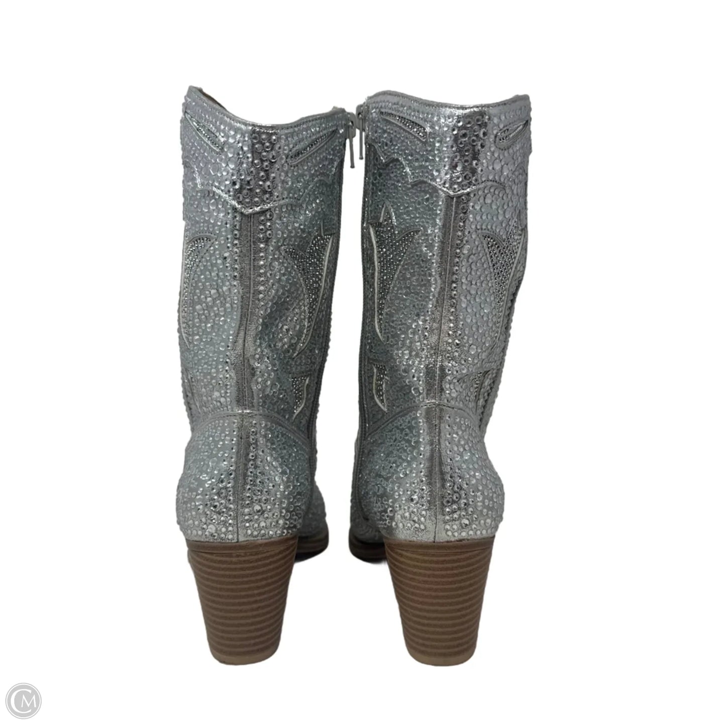 Starry Cowboy Western Boots By Crown Vintage In Silver, Size: 7