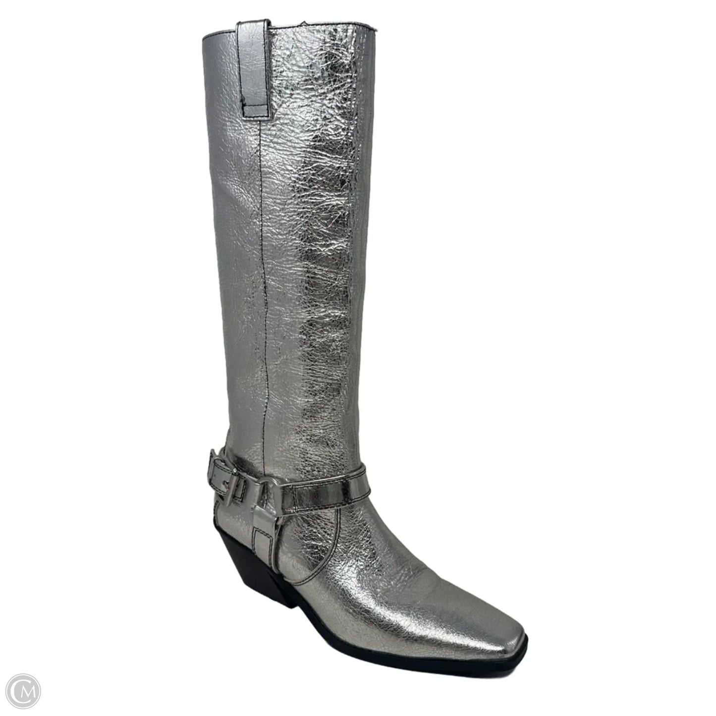 Metallic Boots Western By Caverley In Silver, Size: 7