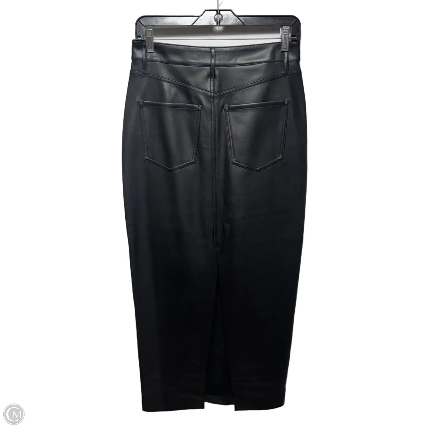 Faux Leather Midi Skirt By Express In Black, Size: 2