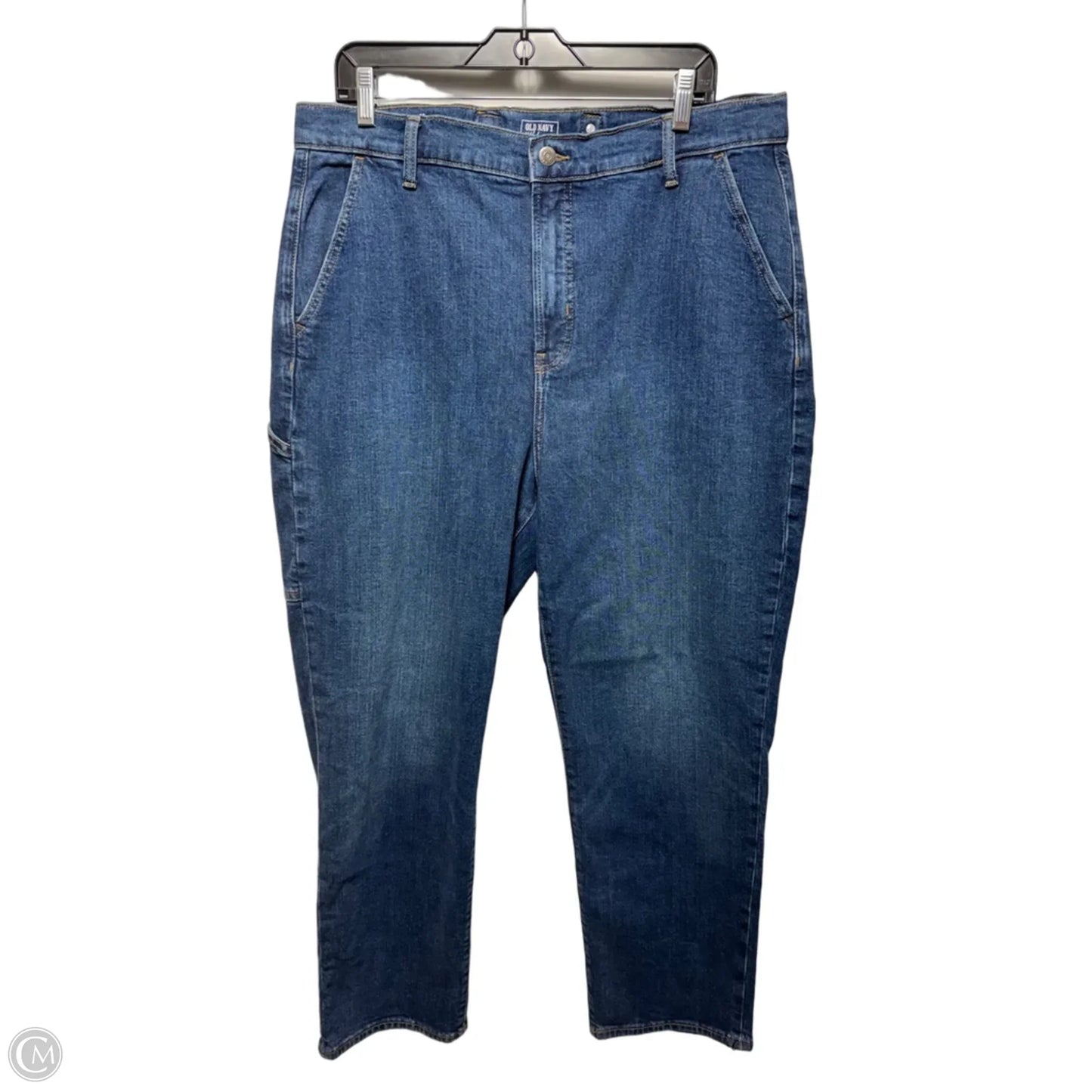 Extra High Rise Straight Workwear Jeans By Old Navy In Blue Denim, Size: 16