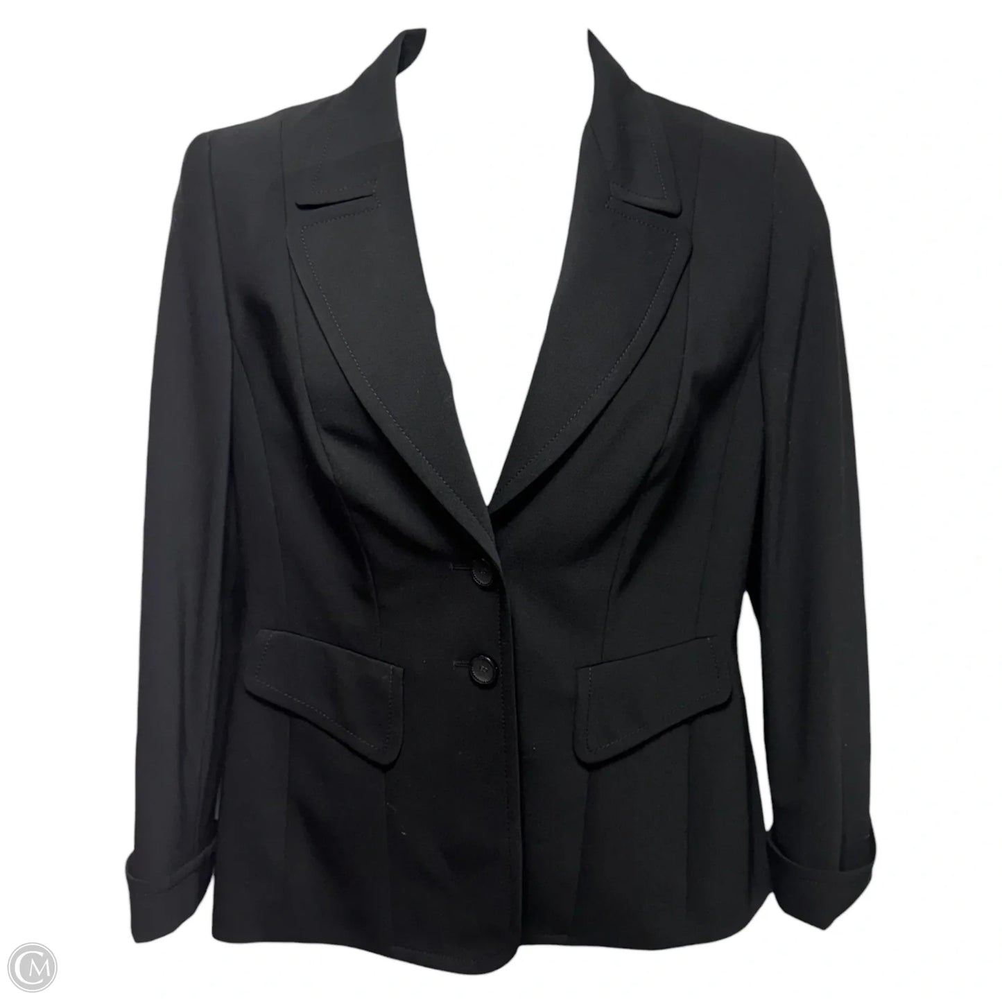Stretch Wool Blazer Designer By Escada In Black, Size: M (40 EU)