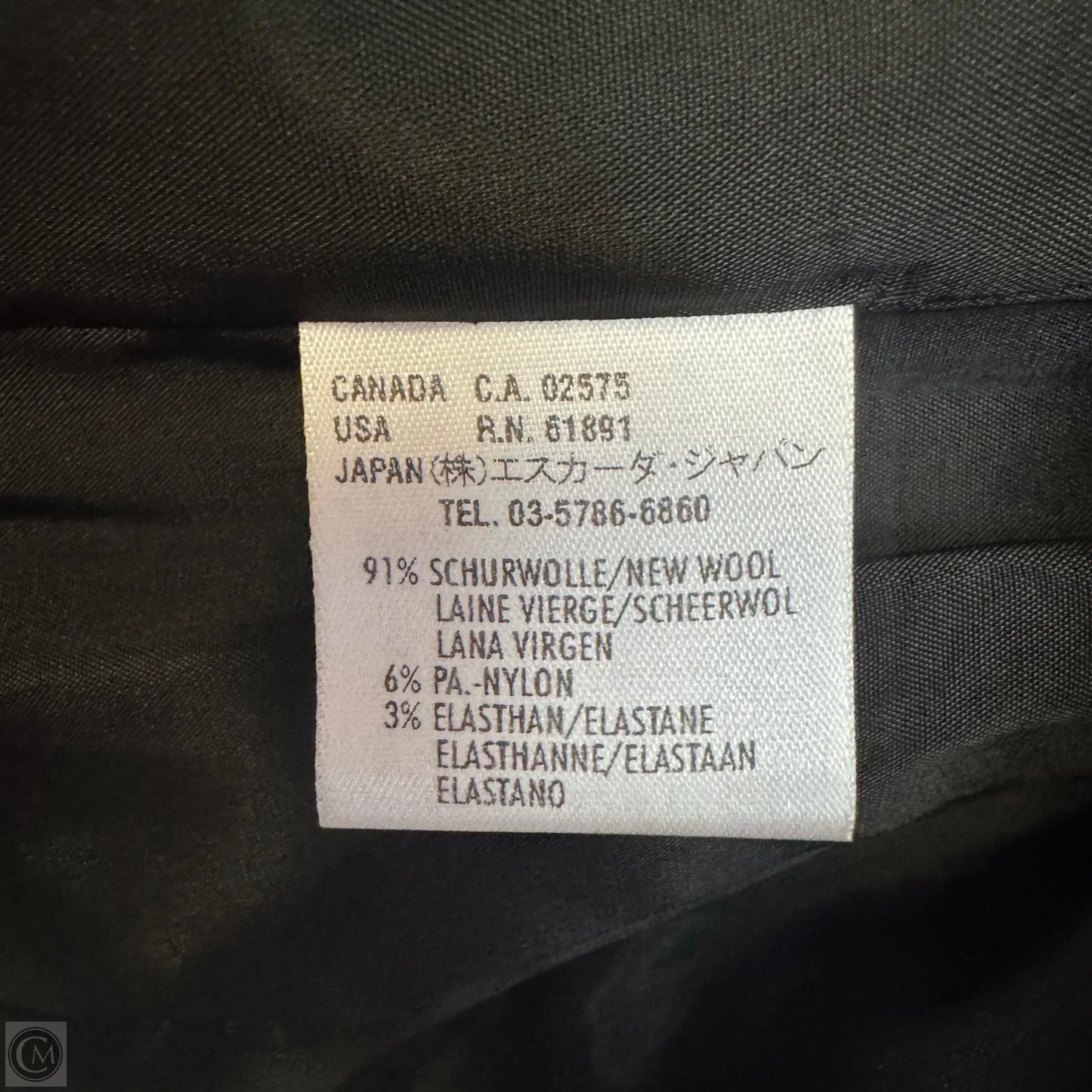 Stretch Wool Blazer Designer By Escada In Black, Size: M (40 EU)