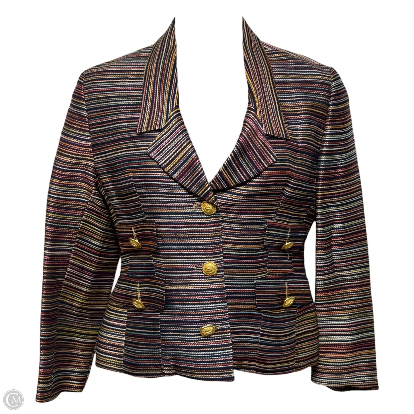 Blazer By Vertigo In Striped Pattern, Size: L
