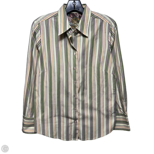 Top Long Sleeve By Robert Graham In Striped Pattern, Size: M