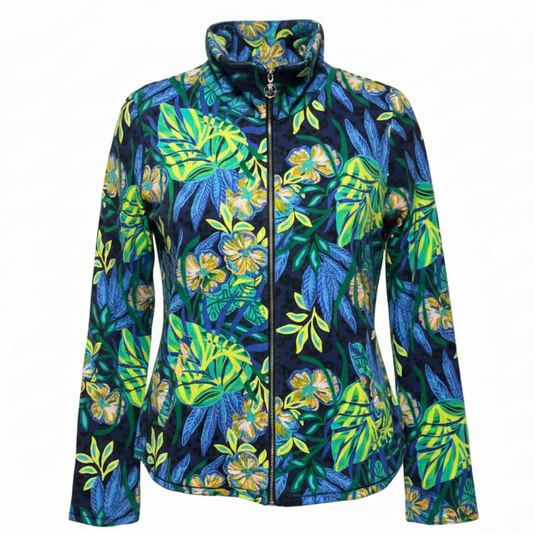 Leona UPF 50+ Zip-Up Jacket Designer By Lilly Pulitzer In Multi The Hottest Spot, Size: S