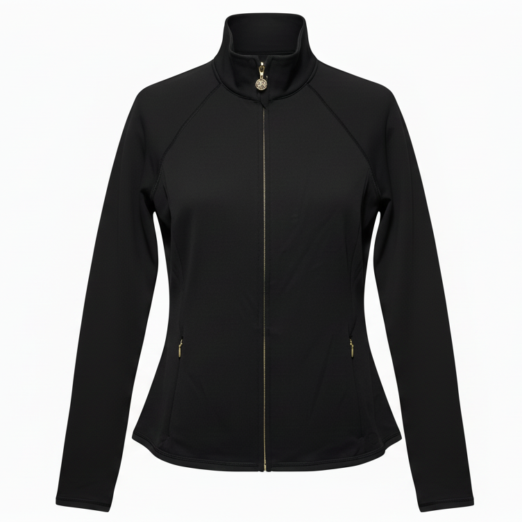 Tennison Full Zip Jacket Designer By Luxletic Lilly Pulitzer In Black, Size: M