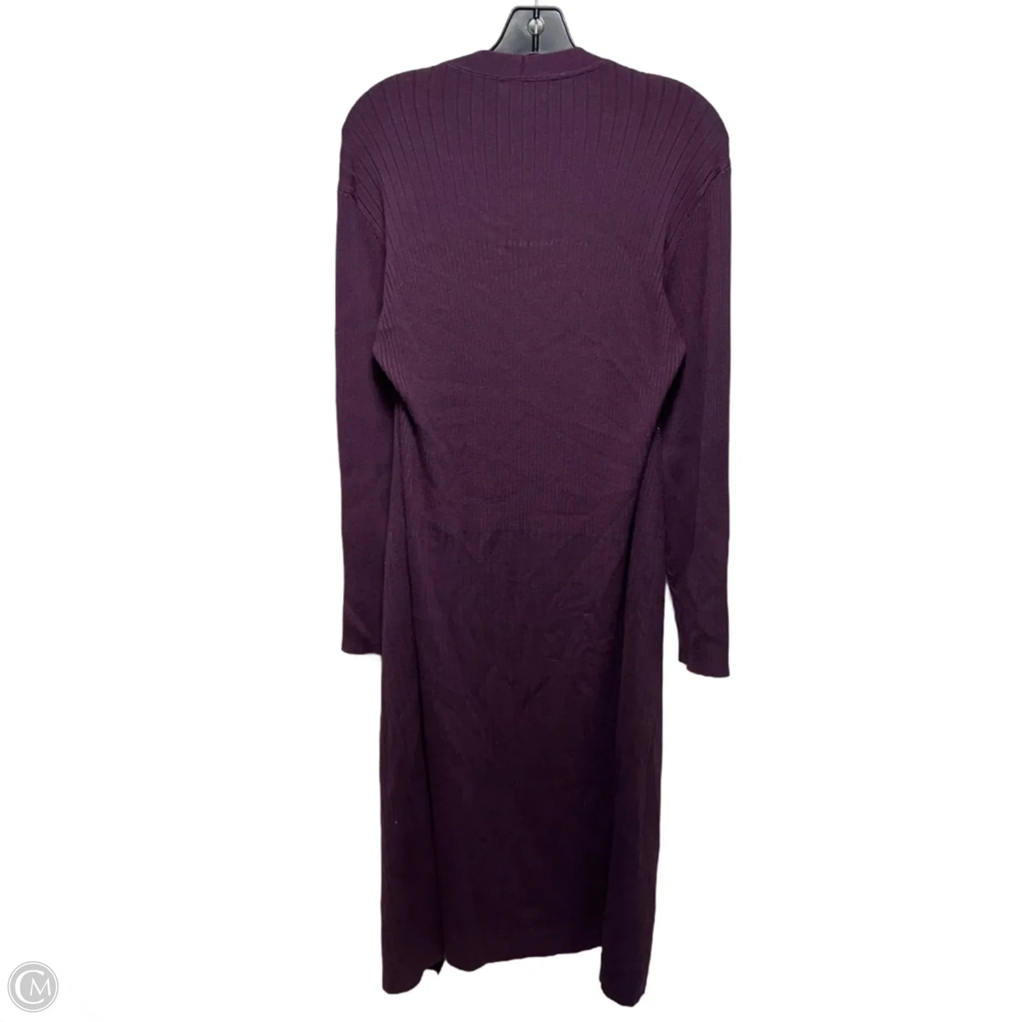 Sweater Cardigan By Calvin Klein In Purple, Size: Xl