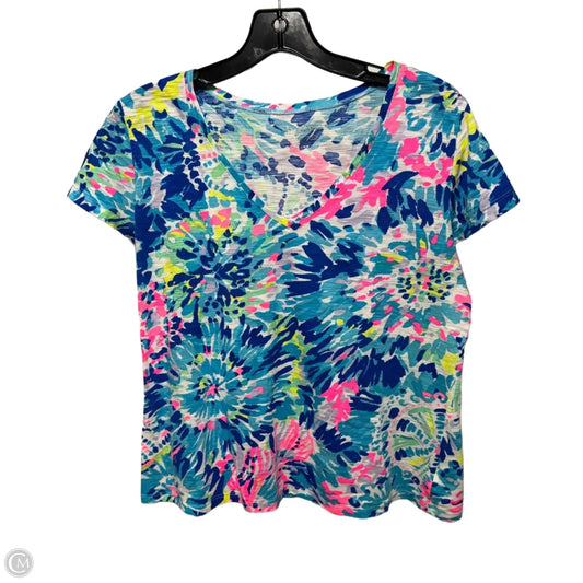 Top Short Sleeve Designer By Lilly Pulitzer In Multi-colored, Size: L