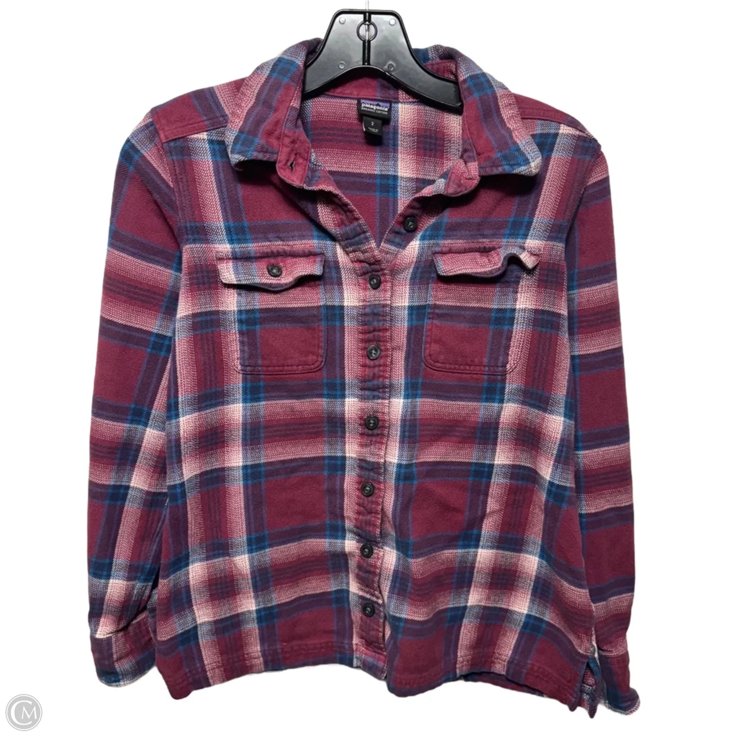 Top Long Sleeve By Patagonia In Plaid Pattern, Size: 2