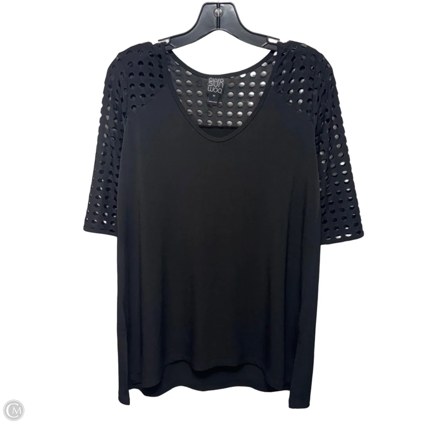 Top Short Sleeve By Clara Sun Woo In Black, Size: S