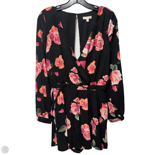 Open Back Romper By Gianni Bini In Floral Print, Size: S