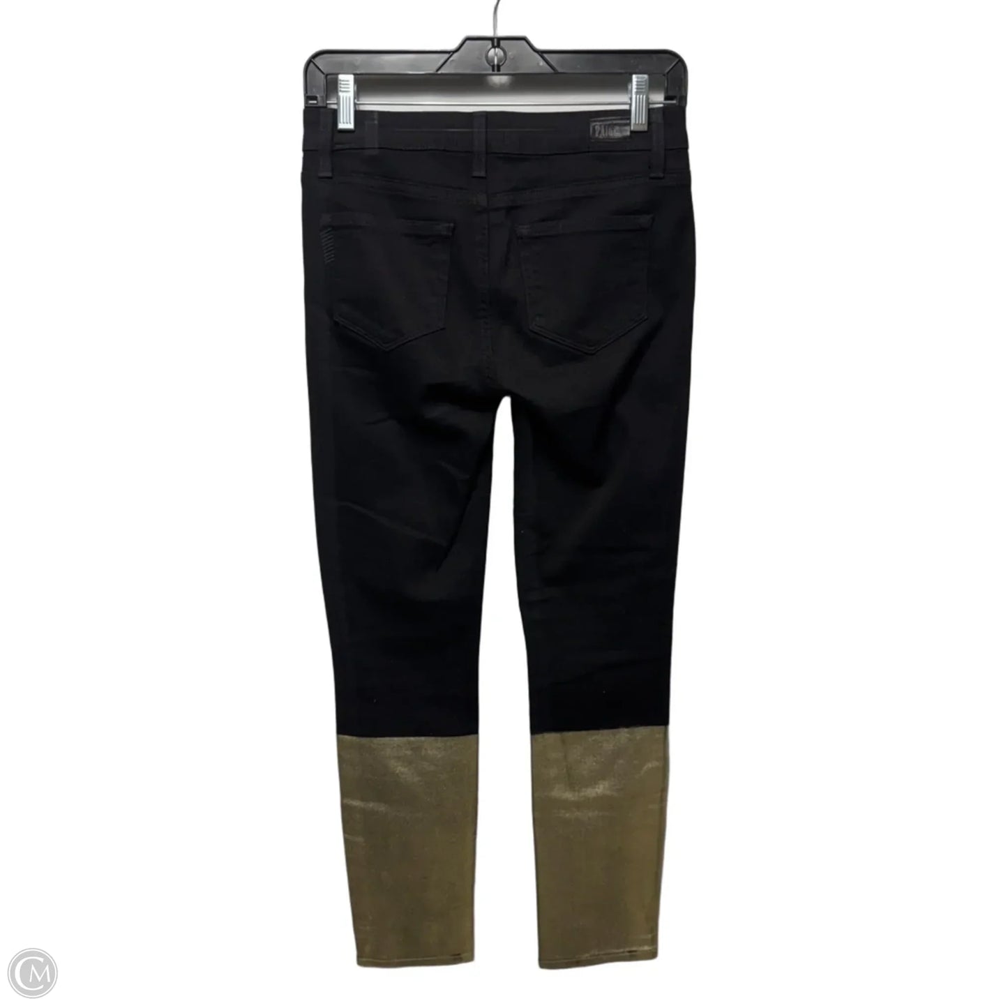 Jeans Skinny By Paige In Black & Gold, Size: 2/26