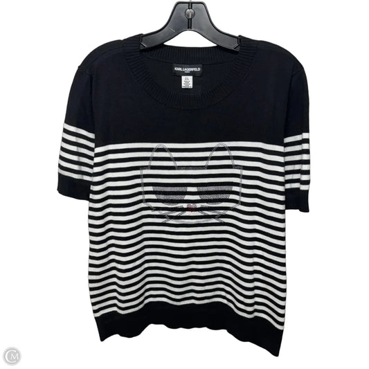 Sweater Designer By Karl Lagerfeld In Striped Pattern, Size: L