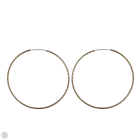 Italian Gold Over Earrings Sterling Silver Diamond Cut 1mm Hoop Earrings  By Dyadema
