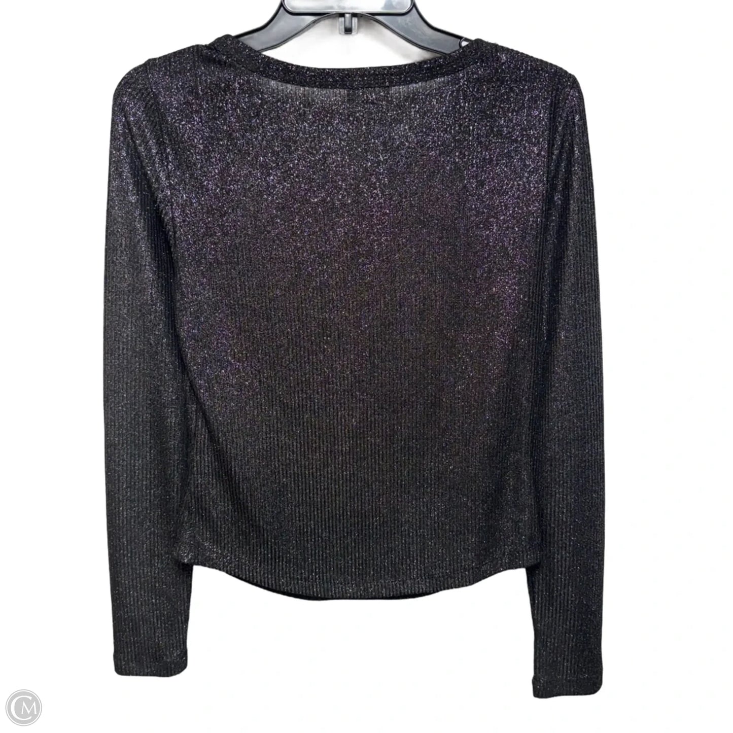 Top Long Sleeve By Pilcro In Black & Silver, Size: S
