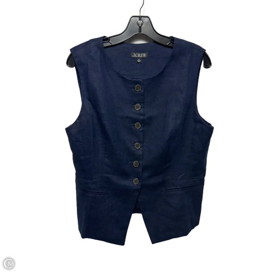 Linen Vest By J. Crew In Navy, Size: 14