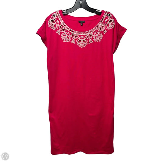 Eyelet Collar Dress Casual Short By Talbots In Pink, Size: M