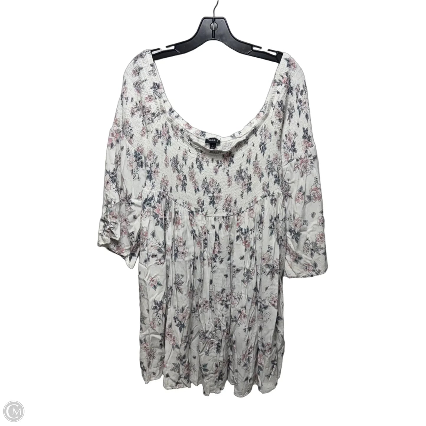 Tunic Long Sleeve By Torrid In Floral Print, Size: 1x