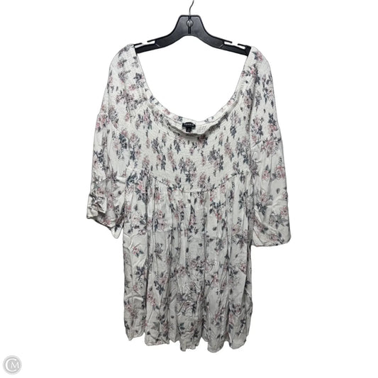 Tunic Long Sleeve By Torrid In Floral Print, Size: 1x