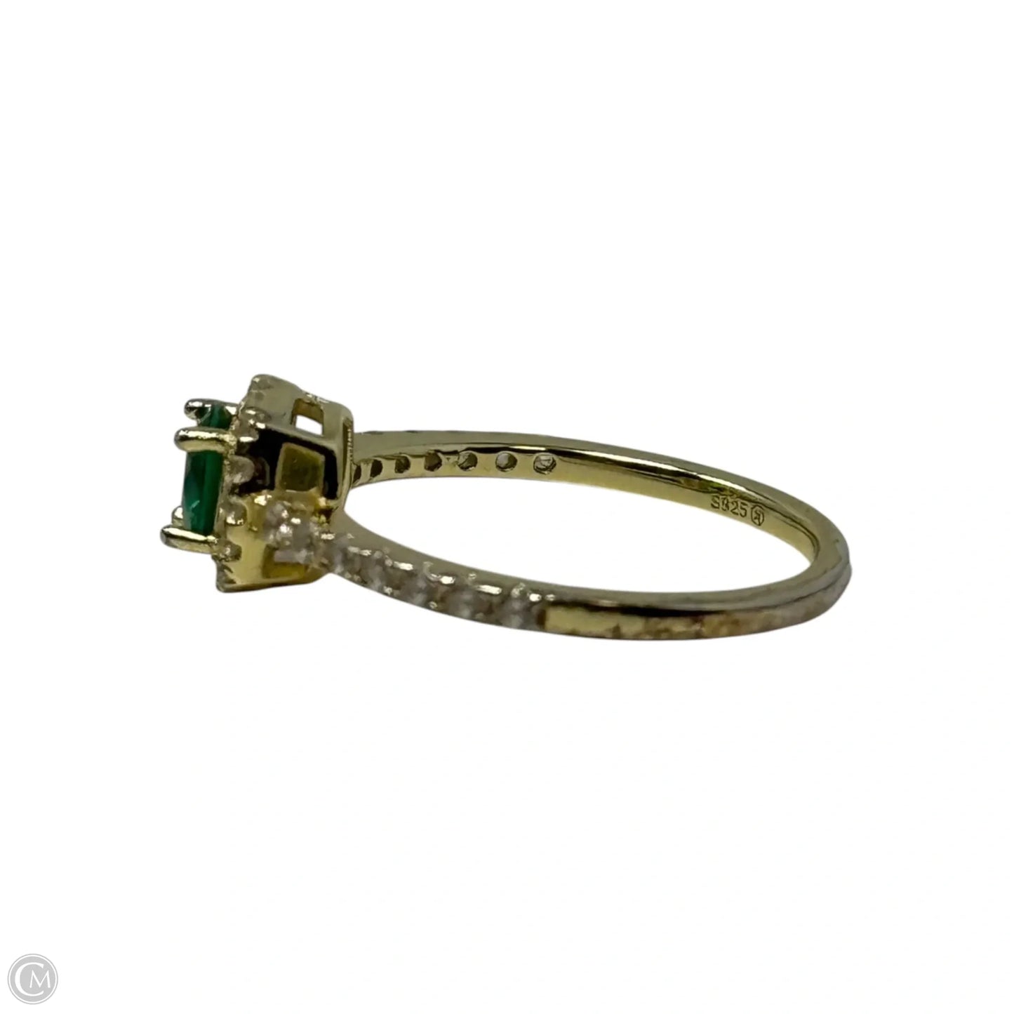 Green Stone Ring Sterling Silver, Size: 6