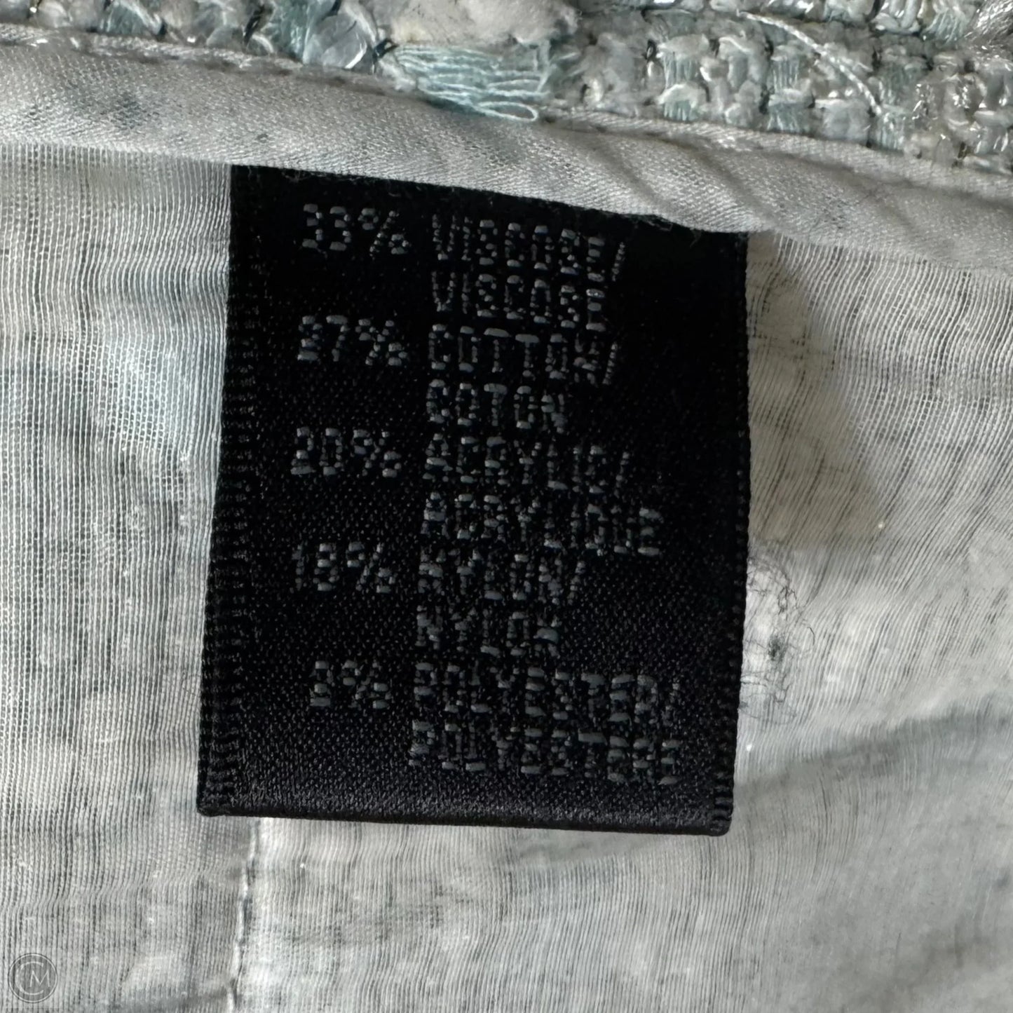 Tweed Blazer Designer By Lafayette 148 In Blue & Cream, Size: 12