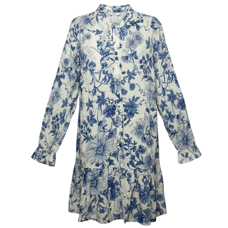 Dress Casual Short By H&m In Blue & White, Size: S