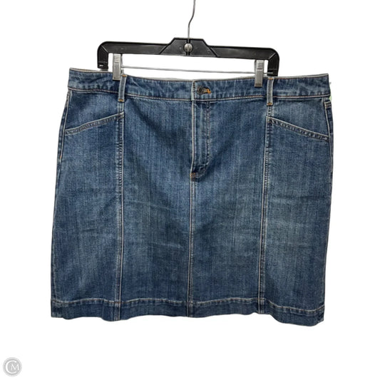Skirt Midi By Talbots In Blue Denim, Size: 18