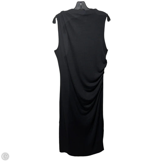 Gathered Dress Casual Maxi By Banana Republic In Black, Size: L