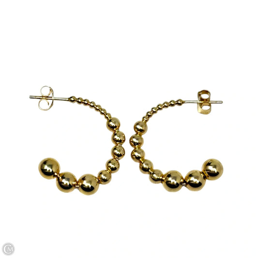Gold Over Sterling Silver Graduated Ball Hoop Earrings