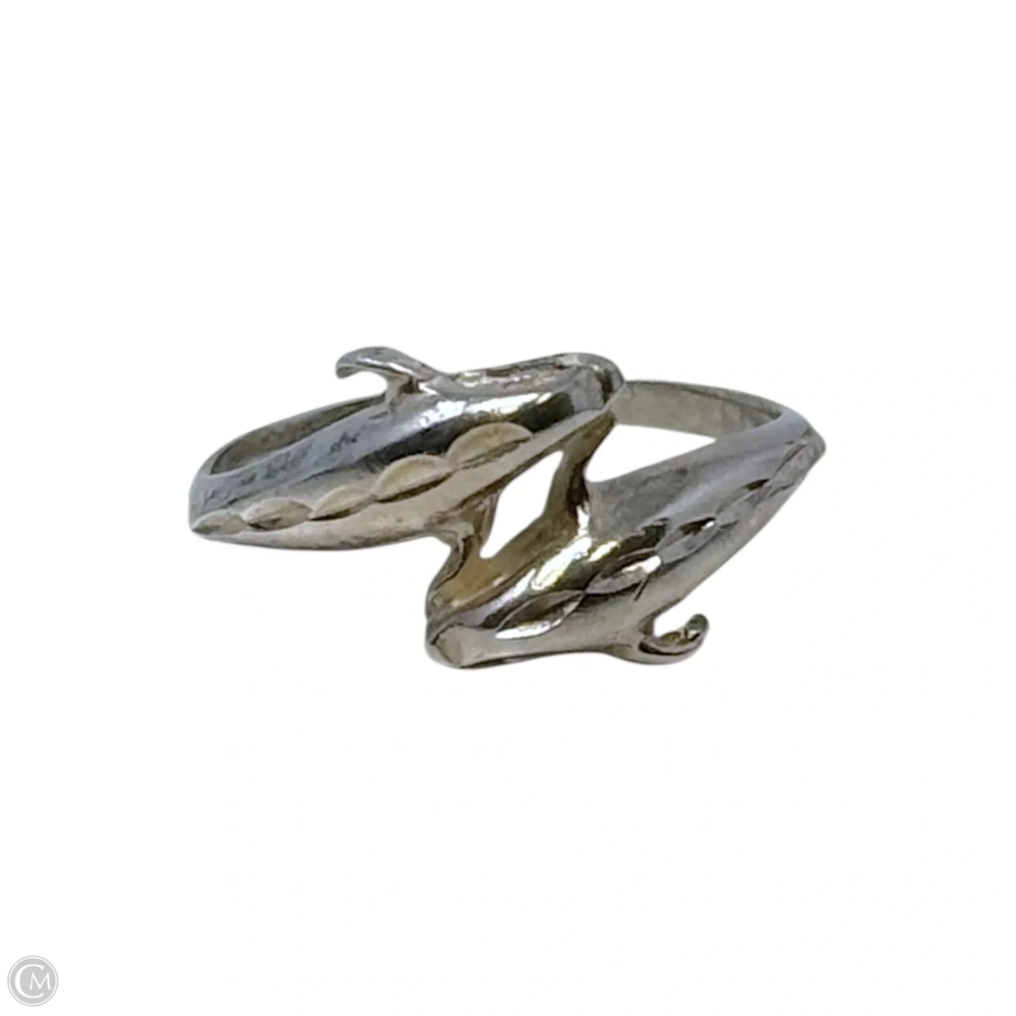 Dolphin Bypass Ring Sterling Silver, Size: 8.5