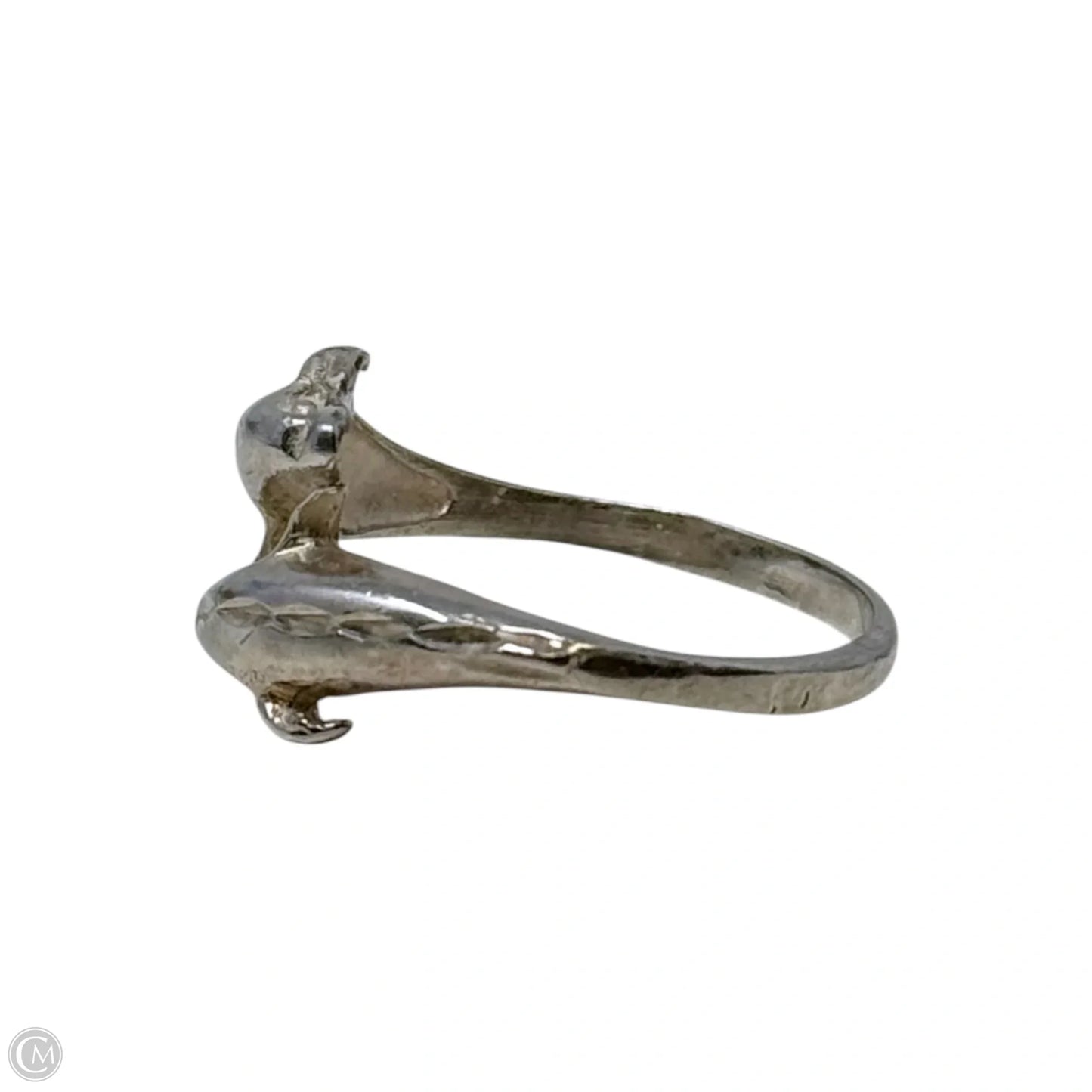 Dolphin Bypass Ring Sterling Silver, Size: 8.5