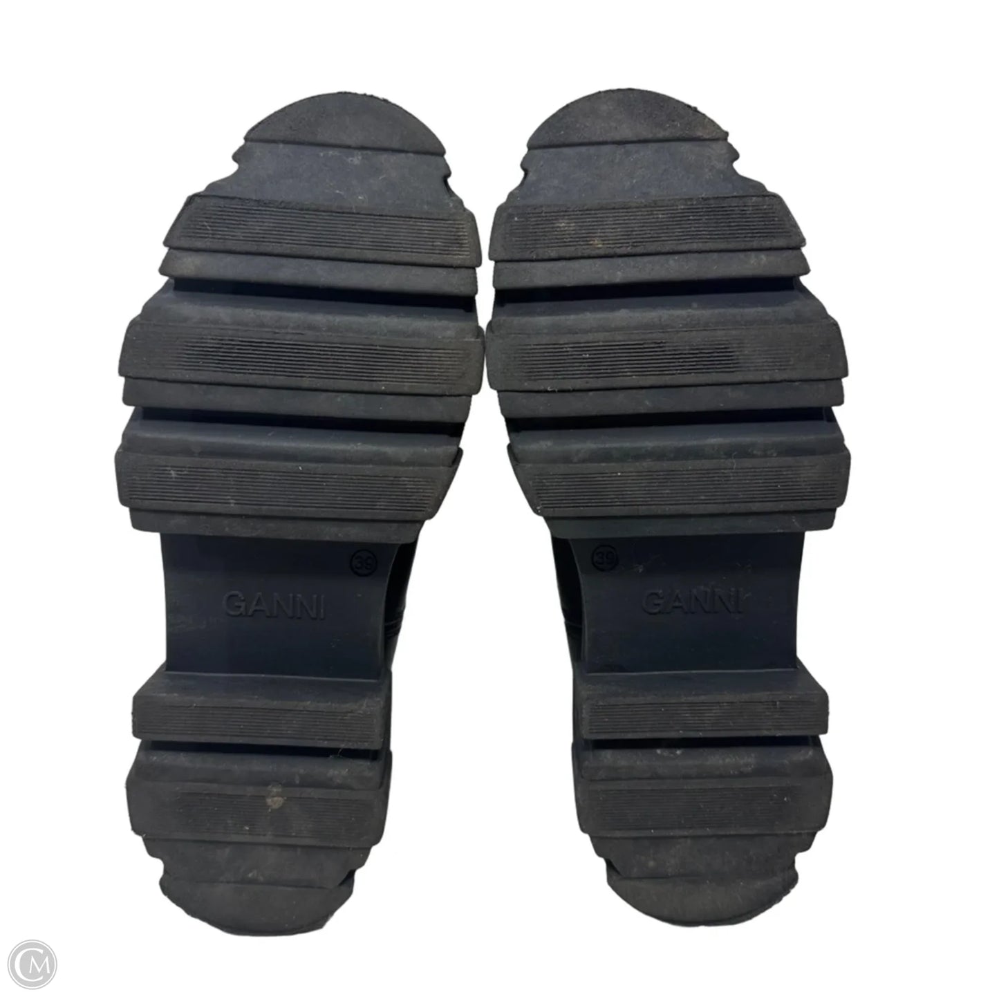 Cleated Mid Chelsea Boots Ankle Flats By Ganni In Black, Size: 9 (39)