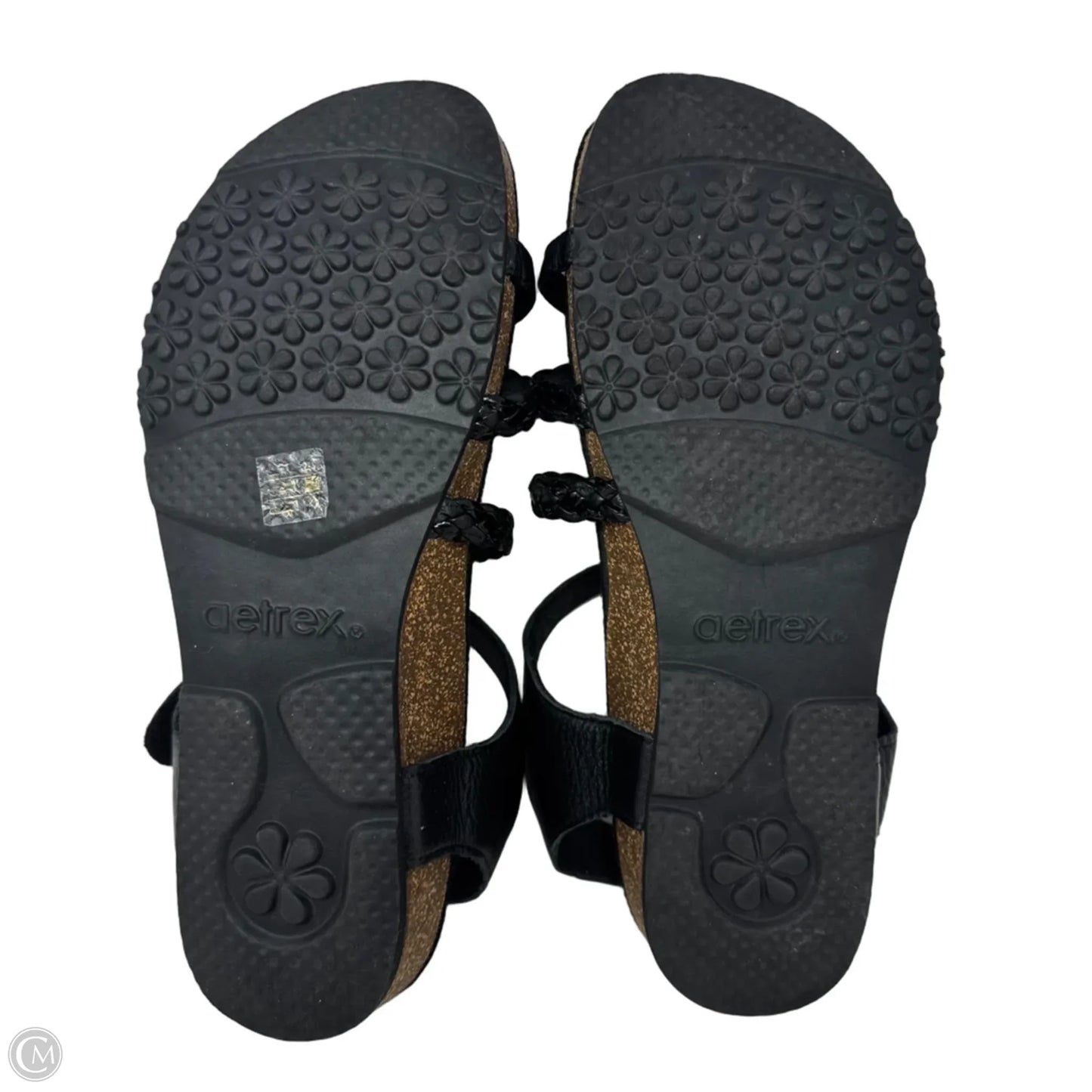 Jillian Sandals Flats By Aetrex In Black, Size: 11