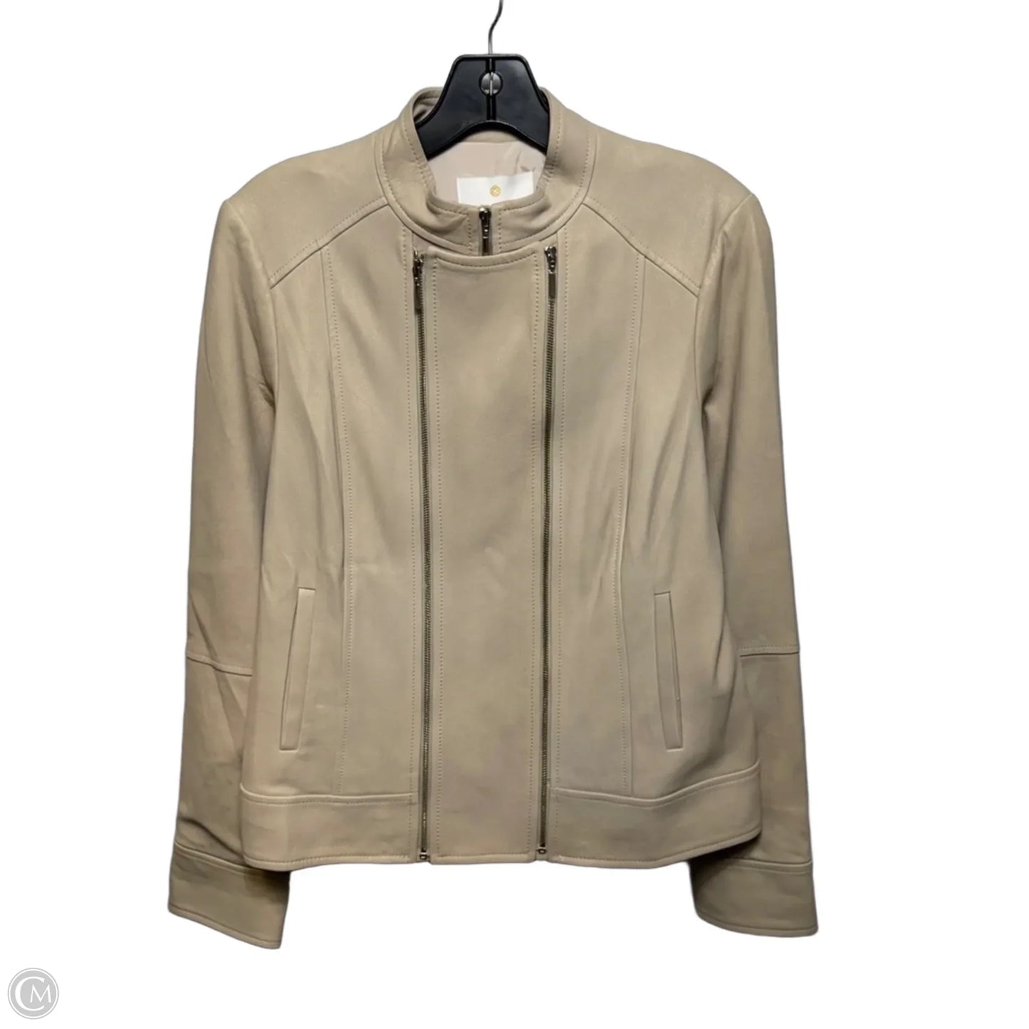 Jacket Leather By Etcetra In Cream, Size: 6
