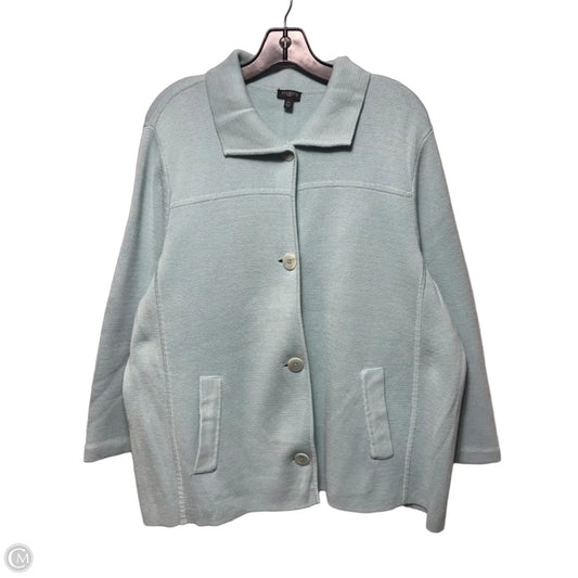 Sweater Cardigan By Talbots In Aqua, Size: 2x