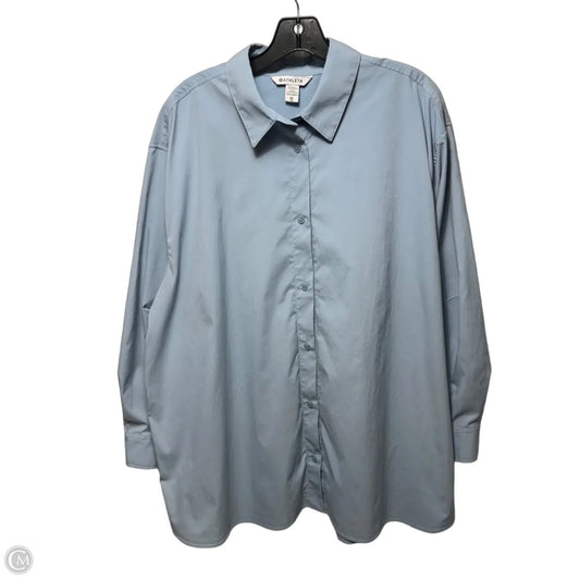 Athletic Top Long Sleeve Collar By Athleta In Blue, Size: Xl