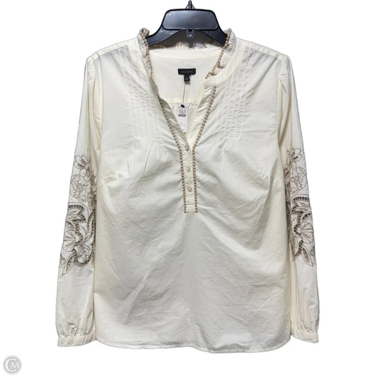 Top Long Sleeve By Talbots In Cream, Size: L