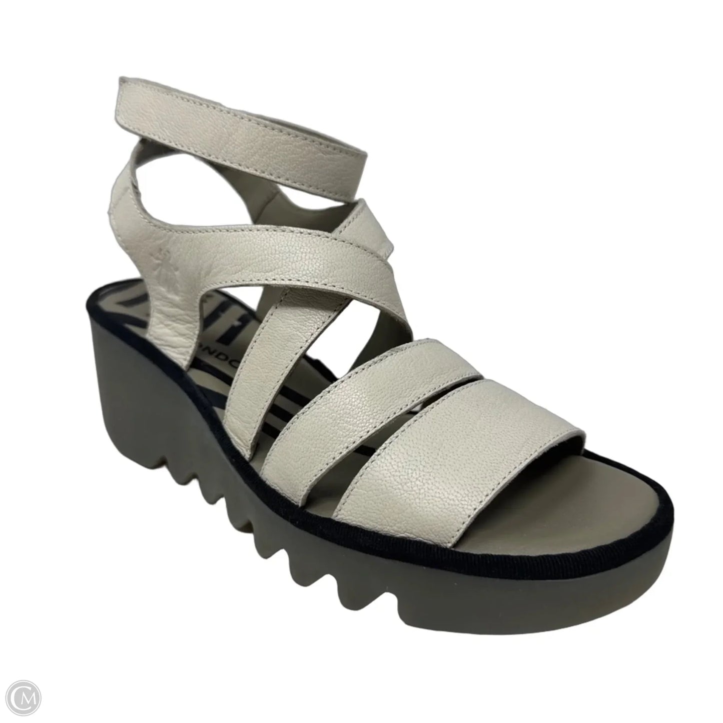 Bafy Ankle Strap Platform Wedge Sandals By Fly London In White, Size: 8 (38)