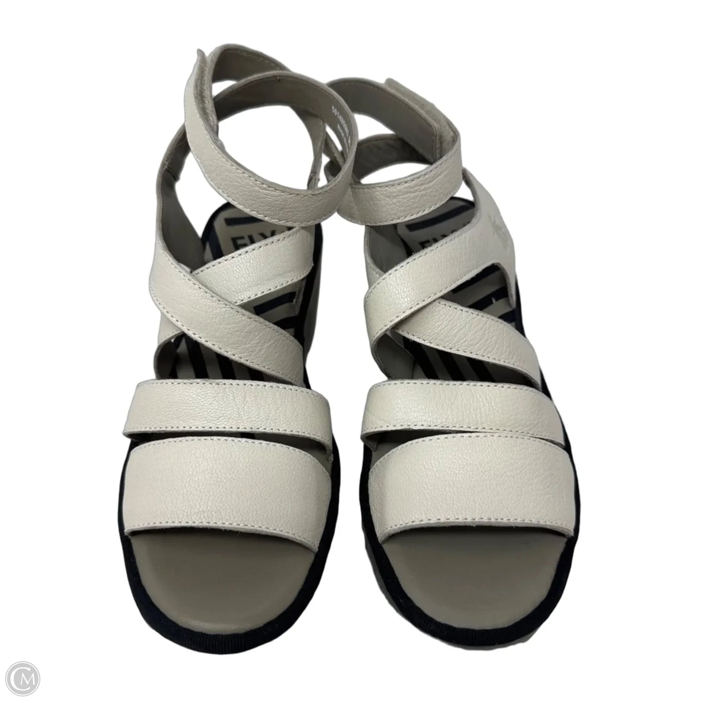 Bafy Ankle Strap Platform Wedge Sandals By Fly London In White, Size: 8 (38)
