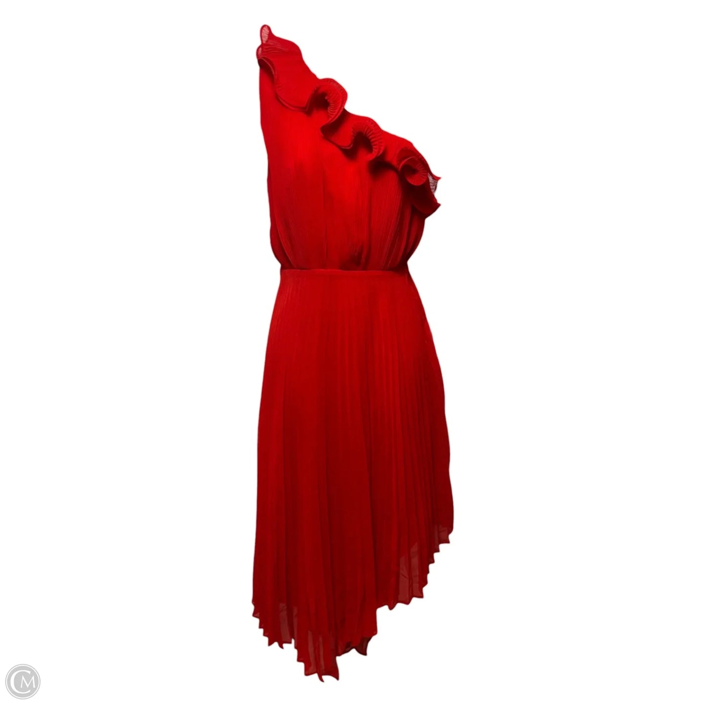 Love Song Pleated Asymmetrical One Shoulder Dress Party Midi By Talulah In Red, Size: S